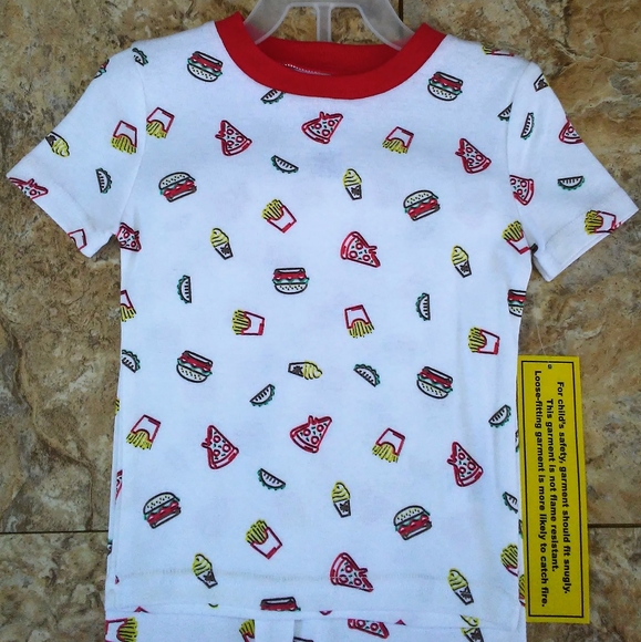 "Hamburger Fries and Tacos" 2pc Boys Matching Pajama Sets (NWT) - Picture 4 of 6